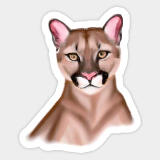 Cute Cougar Drawing Sticker